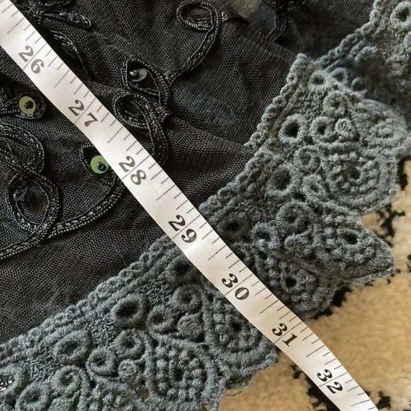 Jordash Black Gothic Mesh Beaded Dress, Size S, y2k style - Picture 7 of 7